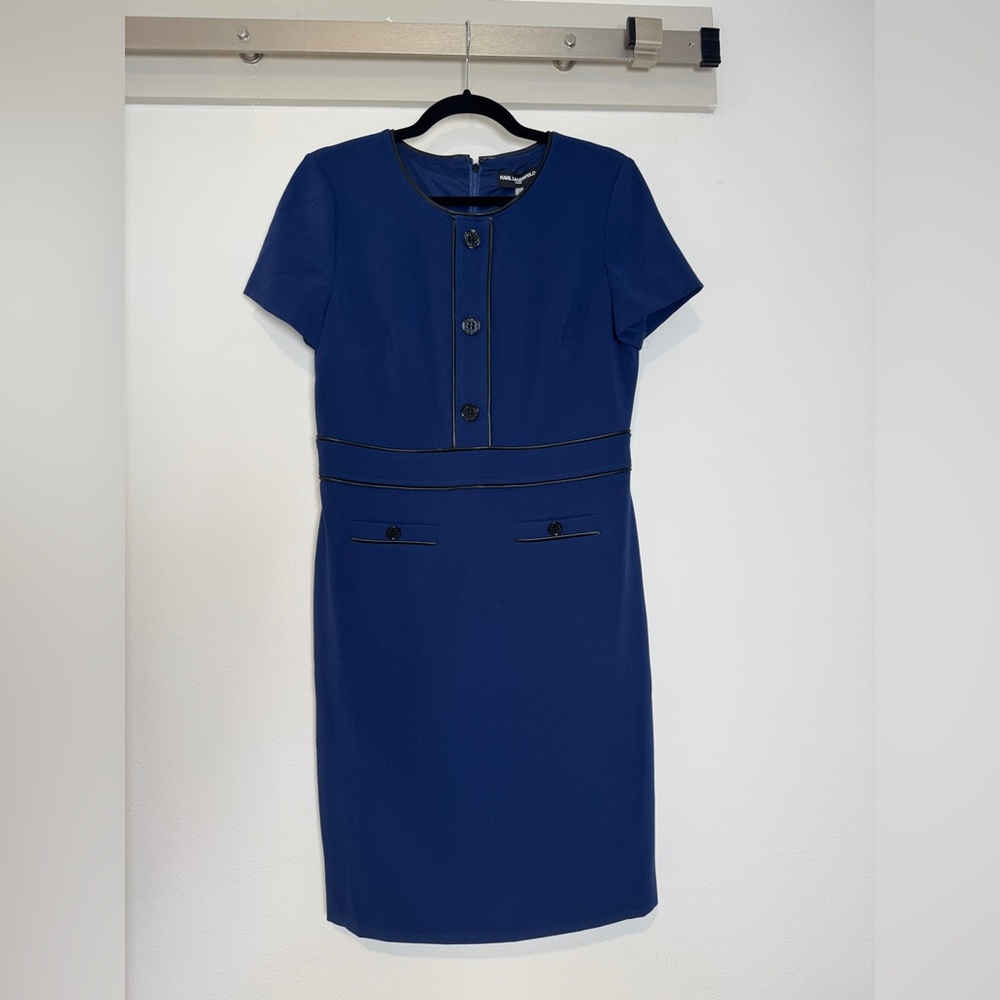 Karl Lagerfeld Royal Blue Dress Size 8 New NWT - Picture 3 of 12